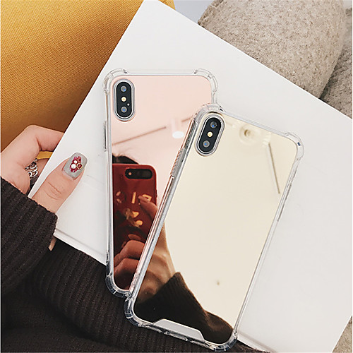 

Кейс для Назначение Apple iPhone X / iPhone 8 Защита от удара / Зеркальная поверхность Кейс на заднюю панель Однотонный Твердый ПК для iPhone X / iPhone 8 Pluss / iPhone 8