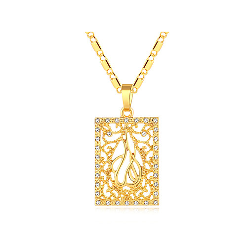 

Women's Pendant Necklace Thick Chain Hollow Locket Ladies Vintage Ethnic Italian 18K Gold Plated Copper Gold Silver 50 cm Necklace Jewelry 1pc For Party Gift