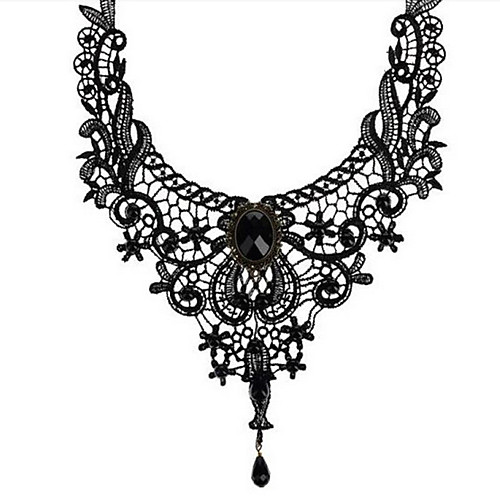 

Women's Y Necklace Sector Flower Ladies Gothic Fashion Lace Black 42 cm Necklace Jewelry 1pc For Daily