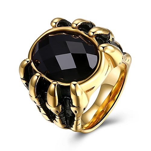 

Men Band Ring Synthetic Sapphire Solitaire Gold Titanium Steel Steel Stainless Fashion 1pc 7 8 9 10 / Men's