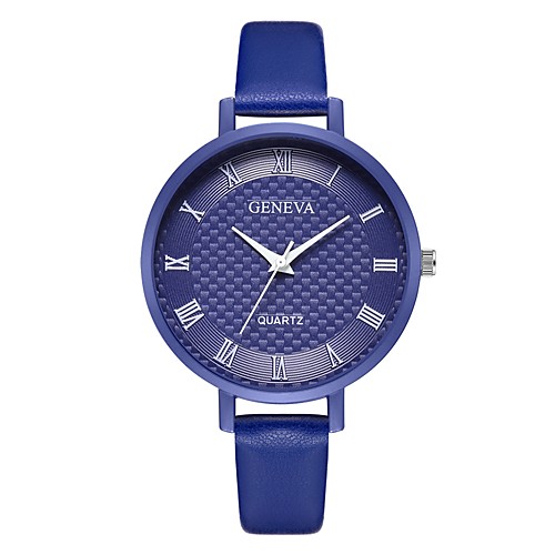 

Geneva Women's Wrist Watch Quartz New Design Casual Watch Cool Leather Band Analog Casual Fashion Black / Blue / Pink - Pink Black / White Black / Silver One Year Battery Life