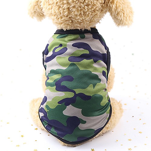 

Dog Cat Vest Dog Clothes Green Red Dark Blue Costume Husky Corgi Beagle Cotton Camouflage Casual / Daily XS S M L XL XXL