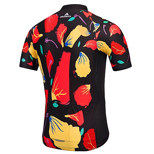 

Miloto Men's Short Sleeve Cycling Jersey Polyester Floral Botanical Bike Jersey Top Mountain Bike MTB Road Bike Cycling Moisture Wicking Back Pocket Sports Clothing Apparel / Stretchy