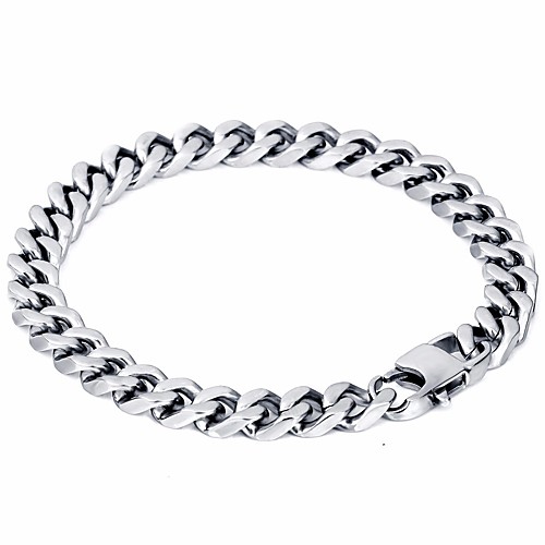 

Men's Bracelet Stylish Thick Chain Creative Simple Basic Classic Titanium Steel Bracelet Jewelry Silver For Daily Date