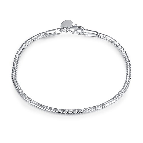 

Women's Chain Bracelet Hollow Out Baht Chain Creative Ladies Simple Classic Copper Bracelet Jewelry Silver For Daily Work / Silver Plated