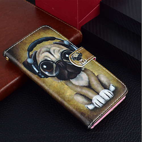 

Case For Huawei Huawei P20 / Huawei P20 lite / P10 Lite Wallet / Card Holder / with Stand Full Body Cases Dog Hard PU Leather