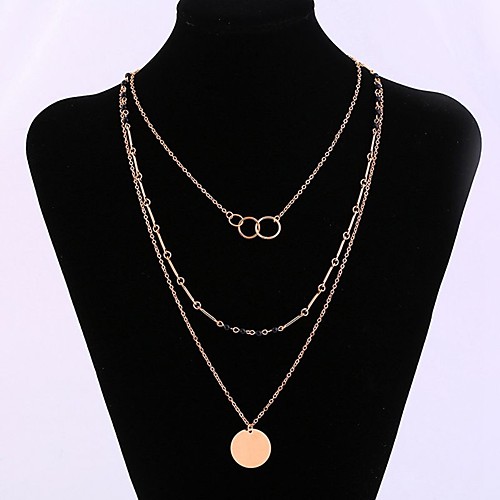 

Women's Layered Necklace Long Necklace Layered Ladies Stylish Classic Grandmother Alloy Gold 3210 cm Necklace Jewelry 1pc For Daily