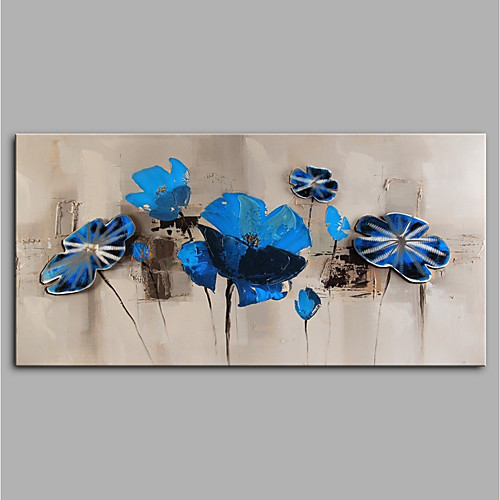 

Oil Painting Hand Painted Horizontal Abstract Floral / Botanical Modern Rolled Canvas (No Frame)