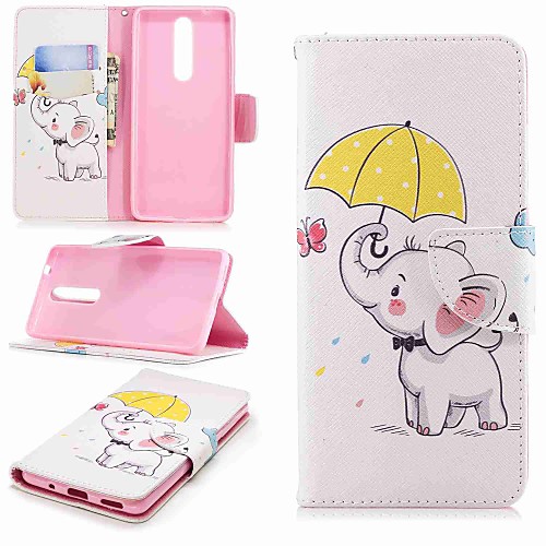 

Case For Nokia Nokia 5 / Nokia 3 / Nokia 2.1 Wallet / Card Holder / with Stand Full Body Cases Elephant Hard PU Leather