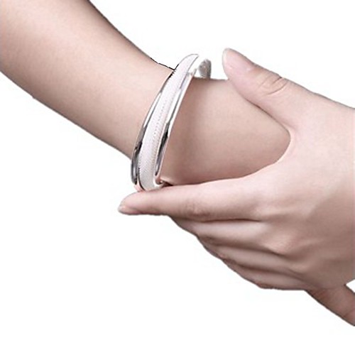 

Women's Cuff Bracelet Thick Chain Ladies Stylish Classic Alloy Bracelet Jewelry Silver For Daily