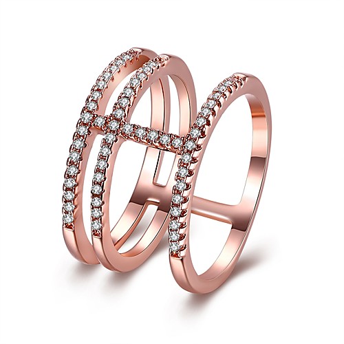 

Women's Midi Ring Eternity Band Ring wrap ring Cubic Zirconia tiny diamond 1pc White Rose Gold Copper Circular Ladies Fashion Birthday Evening Party Jewelry Stylish Cool