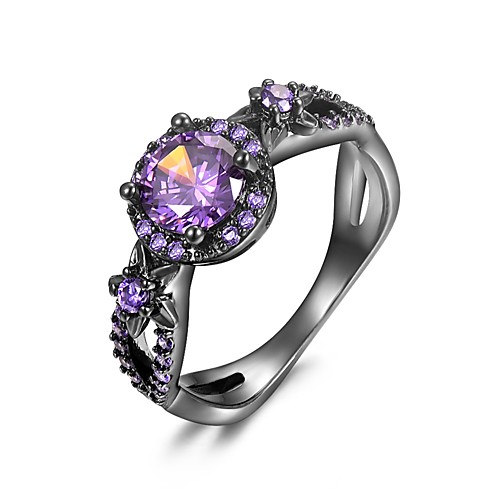 

Women Band Ring Cubic Zirconia Hollow Purple Copper Gold Plated Ladies Unique Design Aristocrat Lolita 1pc 6 7 8 9 / Women's / Synthetic Opal / Statement Ring / Promise Ring / Amethyst