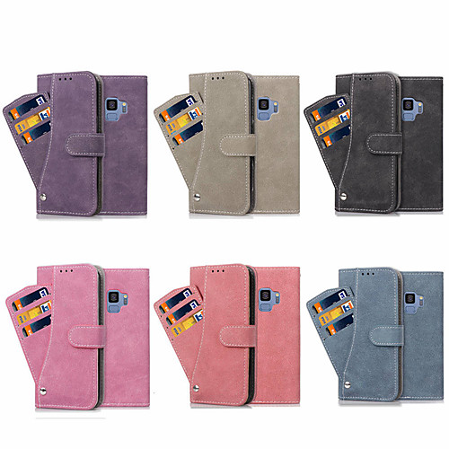 

Phone Case For Samsung Galaxy Full Body Case Leather Flip S8 Plus S8 S7 edge Card Holder with Stand Flip Solid Color Hard PU Leather