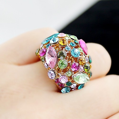 

Women Band Ring Tourmaline Stack Gold Alloy Ladies Basic Fashion 1pc 7 / Women's / Synthetic Tourmaline