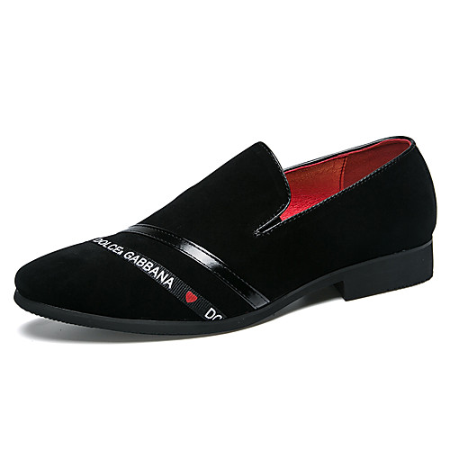 

Men's Loafers & Slip-Ons Formal Shoes Casual Wedding Party & Evening Suede Black Red Fall & Winter