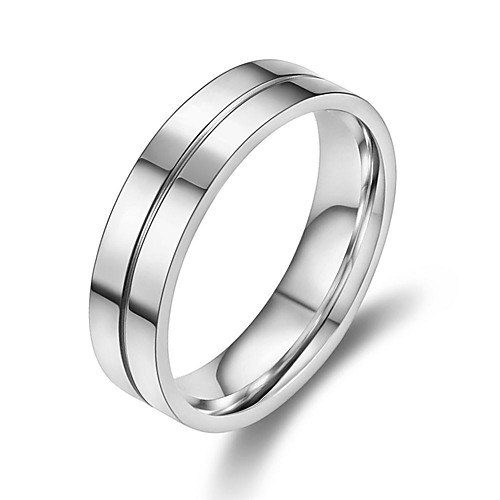 

Band Ring Classic Silver Titanium Steel Classic 1pc 7 8 9 10 11 / Men's