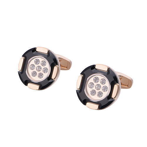 

Cufflinks Classic Basic Brooch Jewelry Golden For Party Gift