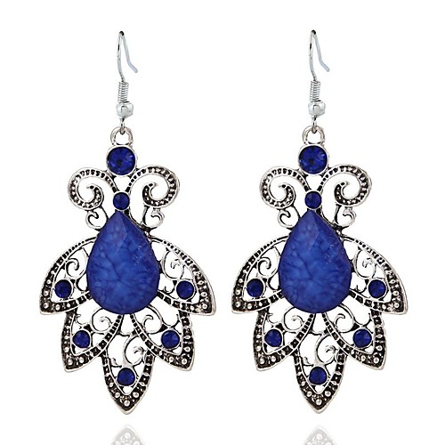 

Women's Drop Earrings Long Leaf Ladies Stylish Classic Resin Earrings Jewelry Royal Blue For Daily 1 Pair