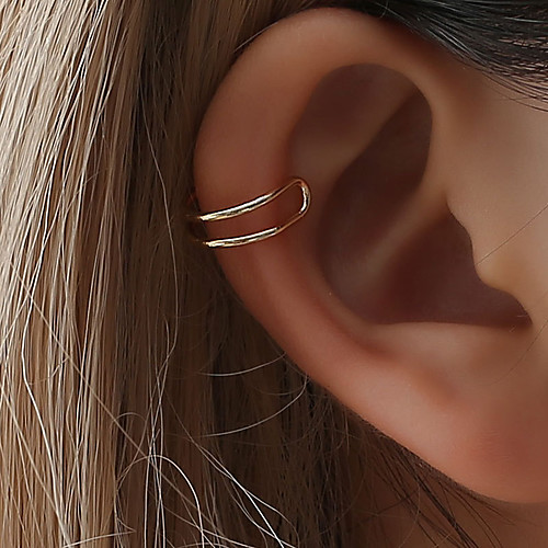 

Women's Clip on Earring Ear Cuff Helix Earrings Crossover Letter Ladies Simple Unique Design Small Cute Earrings Jewelry Silver / Gold / Black For Daily Night out&Special occasion Going out 1pc