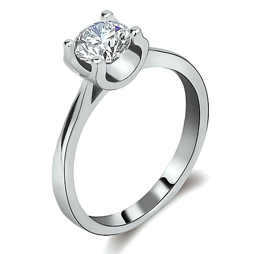 

Women's Ring Promise Ring 1pc Silver Brass Platinum Plated Imitation Diamond Ladies Simple Romantic Engagement Gift Jewelry Stylish Solitaire Heart Elf Cute Heart
