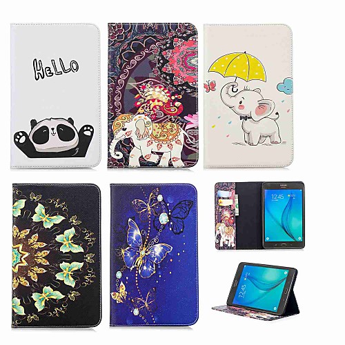 

Case For Samsung Galaxy Tab A 8.0 Wallet / Card Holder / with Stand Full Body Cases Elephant Hard PU Leather