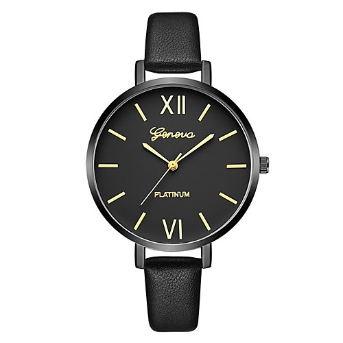 

Geneva Women's Dress Watch Wrist Watch Quartz New Design Casual Watch Cool Leather Band Analog Casual Fashion Black - Black / Gold Black / White Black / Rose Gold One Year Battery Life