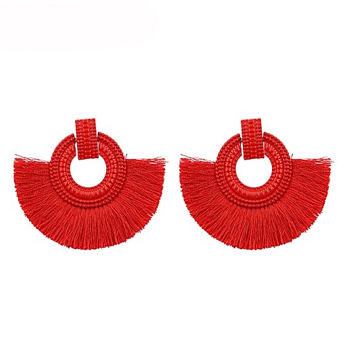 

Women's Drop Earrings Dangle Earrings Raffia Earrings Tassel Fringe Ladies Tassel Earrings Jewelry Yellow / Red / Fuchsia For Gift Daily 1 Pair