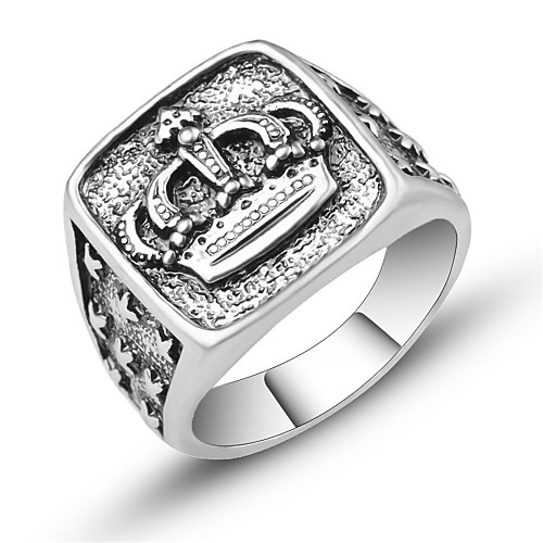 

Band Ring Sculpture Silver Alloy Crown Vintage European Trendy 1pc 7 8 9 10 / Men's