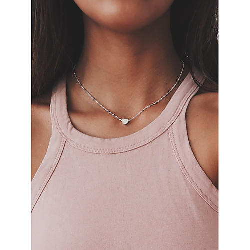 

Women's Choker Necklace Heart Dainty Ladies Personalized Simple Copper Iron Silver Gold Necklace Jewelry For Dailywear Casual Daily Outdoor clothing