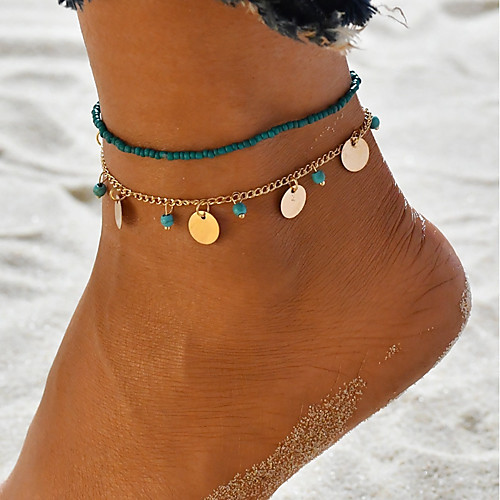 

Ankle Bracelet feet jewelry Ladies Women's Body Jewelry For Gift Daily Classic Beads Plastics Alloy Gold Silver