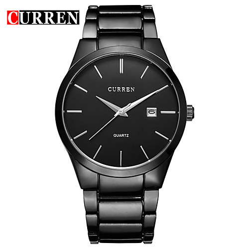 

CURREN Men's Dress Watch Bracelet Watch Quartz Black / White Water Resistant / Waterproof Calendar / date / day New Design Analog Classic Casual Fashion - Black / White Black Silver / Black