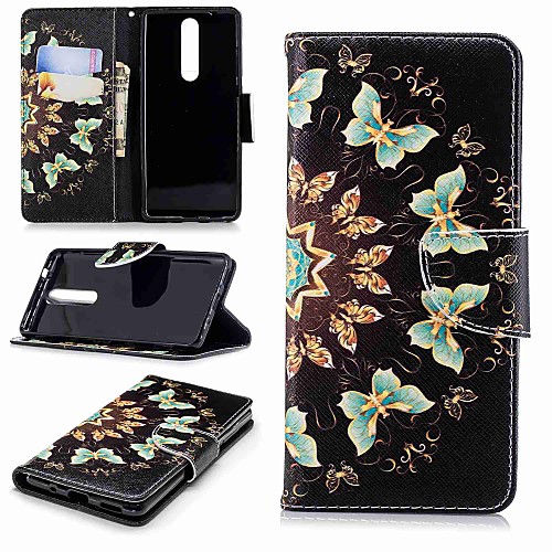 

Phone Case For Nokia Full Body Case Leather Wallet Card Nokia 5 Nokia 3 Nokia 2.1 Nokia 1 Wallet Card Holder with Stand Butterfly Hard PU Leather