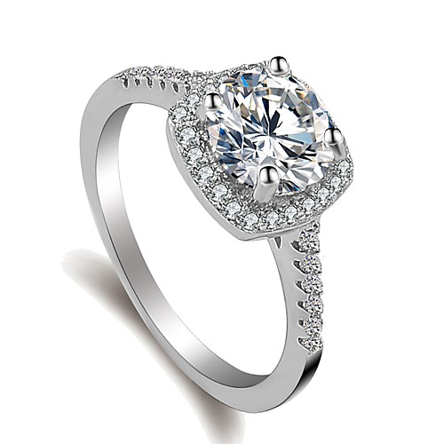 

Band Ring Stylish Silver Brass Platinum Plated Imitation Diamond Love Happy Ladies Fashion Korean 1pc 5 6 7 8 9 / Women's / Solitaire