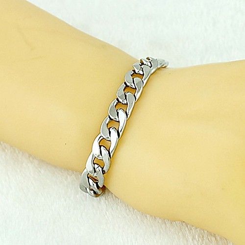 

Men's Chain Bracelet Thick Chain Stylish Hyperbole Alloy Bracelet Jewelry Silver For Daily