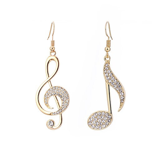 

Women's Cubic Zirconia Mismatch Earrings Hanging Earrings Mismatched Pave Music Music Notes Ladies Simple Elegant Casual / Sporty French Blinging Earrings Jewelry Silver / Gold / Rose For Carnival