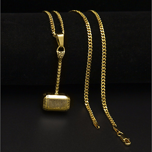

Men's Pendant Necklace Chain Necklace Cuban Link Thick Chain Mini Hammer Unique Design European Hip-Hop Steel Stainless Gold Silver 60 cm Necklace Jewelry 1pc For Gift Street