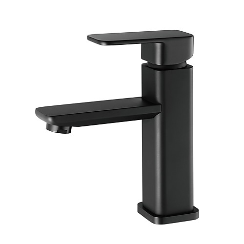 

Black Basin Faucets Modern Bathroom hot and cold Mixer Tap Brass Single Handle Single Hole with pop up drain