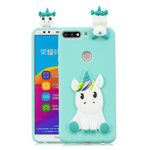 

Кейс для Назначение Huawei Honor 7X / Honor 7C(Enjoy 8) Своими руками Кейс на заднюю панель единорогом Мягкий ТПУ для Huawei Honor 9 Lite / Honor 7X / Honor 7C(Enjoy 8)