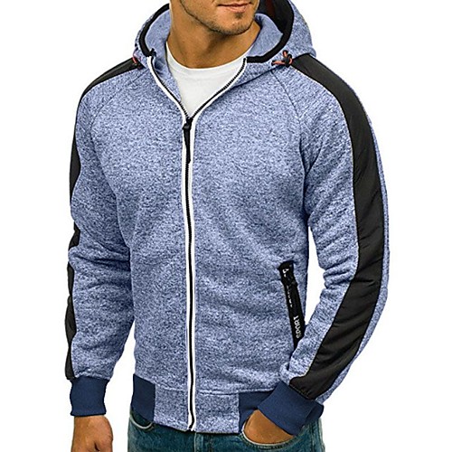 

Men's Hoodie Hoodie Jacket Solid Colored Hooded Daily Sports Basic Hoodies Sweatshirts Long Sleeve Light gray Black Dark Gray / Fall / Winter