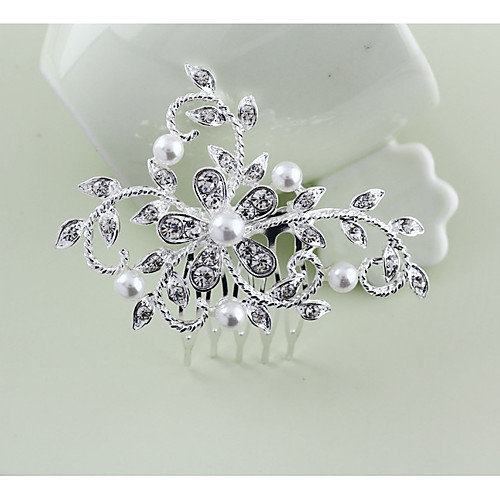 

Alloy Hair Combs / Headdress with Rhinestone / Faux Pearl 1 Piece Wedding / Party / Evening Headpiece