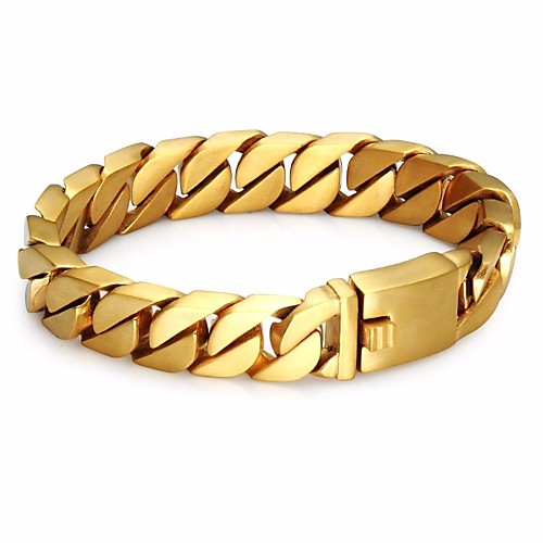 

Men's Link Bracelet Stylish Creative Stylish Geometric Casual / Sporty Titanium Steel Bracelet Jewelry Gold / Silver For Daily Office & Career