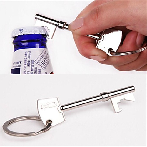 

Stainless Steel Key Shape Bottle Opener Key Chain Keyring