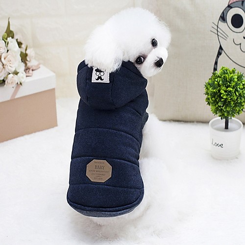 

Rodents Dog Rabbits Jacket Puffer / Down Jacket Puppy Clothes Solid Colored Fashion Euramerican Outdoor Dog Clothes Puppy Clothes Dog Outfits Gray Light Blue Costume for Girl and Boy Dog Cotton S M L