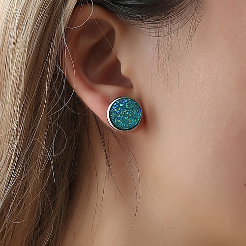 

Women's Stud Earrings Stylish Creative Ladies Sweet Lolita Colorful Trendy Cute Steel Stainless Earrings Jewelry Purple / Red / Pink For Party / Evening Gift Daily 1 Pair