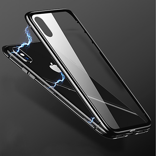 

Case For Apple iPhone X / iPhone 8 Plus / iPhone 8 Transparent Back Cover Solid Colored Hard Metal