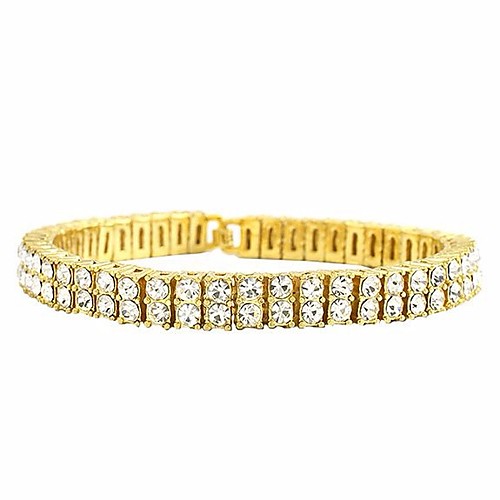 

Men's Cubic Zirconia Tennis Bracelet Tennis Chain Creative Punk European Dubai Iced Out Rhinestone Bracelet Jewelry Silver / Gold / Black For Wedding Masquerade Engagement Party Holiday Prom Going out