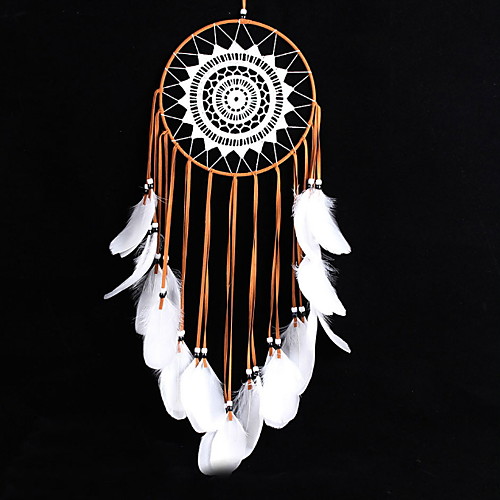 

Boho Dream Catcher Handmade Gift Wall Hanging Decor Art Ornament Craft Fur Feather Bead for Kids Bedroom Wedding Festival 6520cm