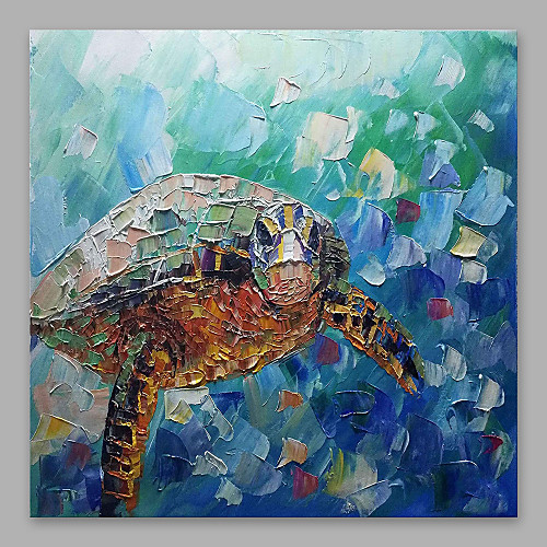 

Oil Painting Hand Painted Square Abstract Modern Stretched Canvas