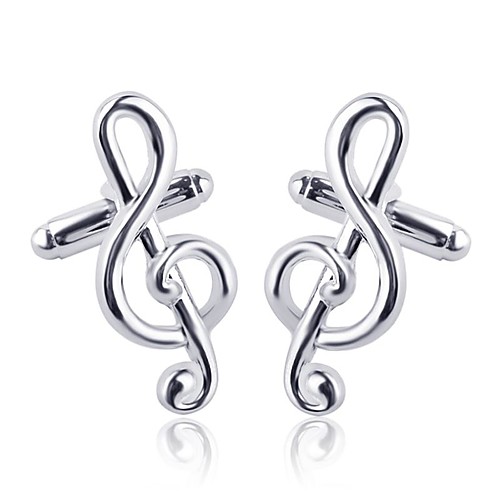 

Cufflinks Music Notes Simple Brooch Jewelry Silver For Daily