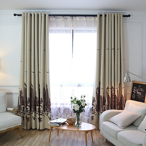 

Blackout Curtains Drapes Two Panels Kids Room Contemporary Polyester Blend Printed